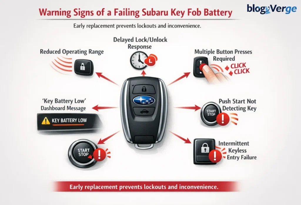 Warning Signs of a Weak Subaru Key Fob Battery
